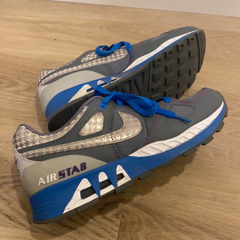RARE! Nike Air Stab Houndstooth Flint Grey Varsity Purple